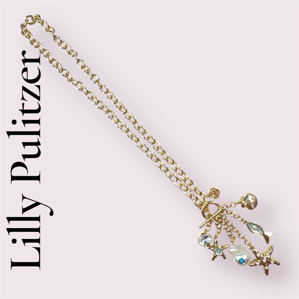Lilly Pulitzer Gold Charm Necklace